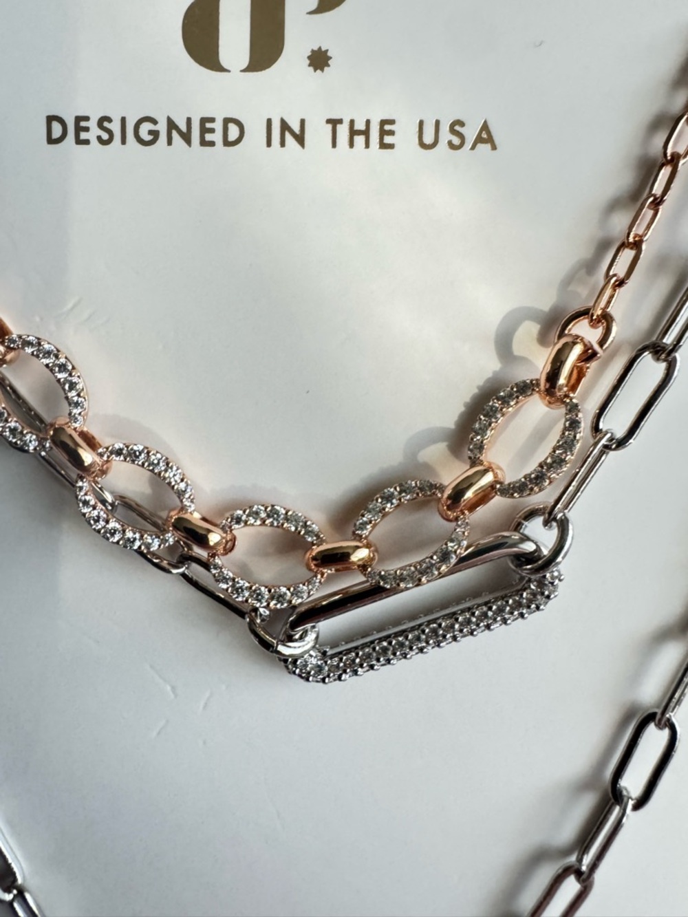 ✨ Bomb Party Luxe Layers Necklace Two Tone New - Picture 5 of 9
